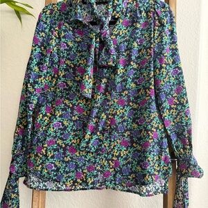 MARCO DE VICENZO SILK Floral Tie Top